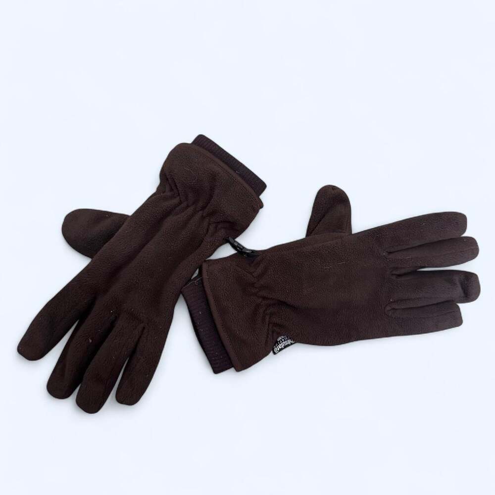 Brown Thinsulate Insulated Fleece Winter Gloves